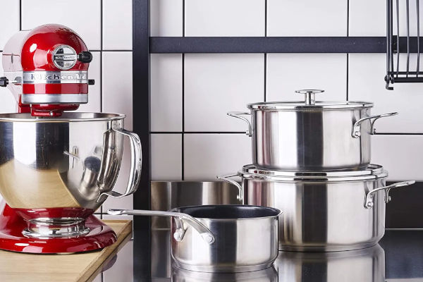 Zestaw garnków stalowych KitchenAid - 5 elementów